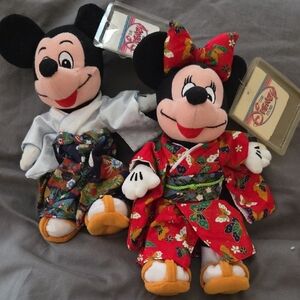 Disney Mickey and Minnie in Vibrant Kimonos